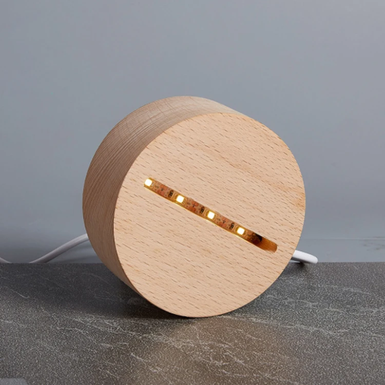 Best Quality China Manufacturer 3D Wooden Table Lamp Led Night Light Wood Desk Lamp Kids Gift