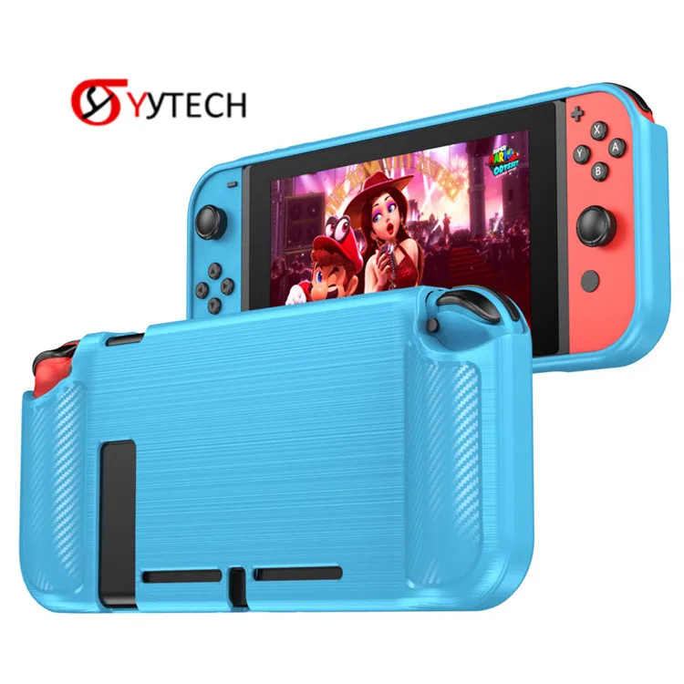 

SYYTECH New Game Console Protective Shell Carbon Fiber Heat Dissipation TPU Case for NS Nintendo Switch Lite OLED Accessories