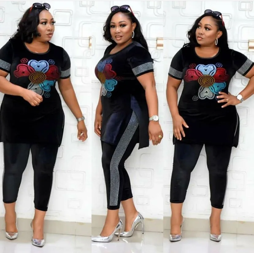 

new autumn winter fashion women plus size casual suit 2 piece velvet tracksuits for women, Picture shown
