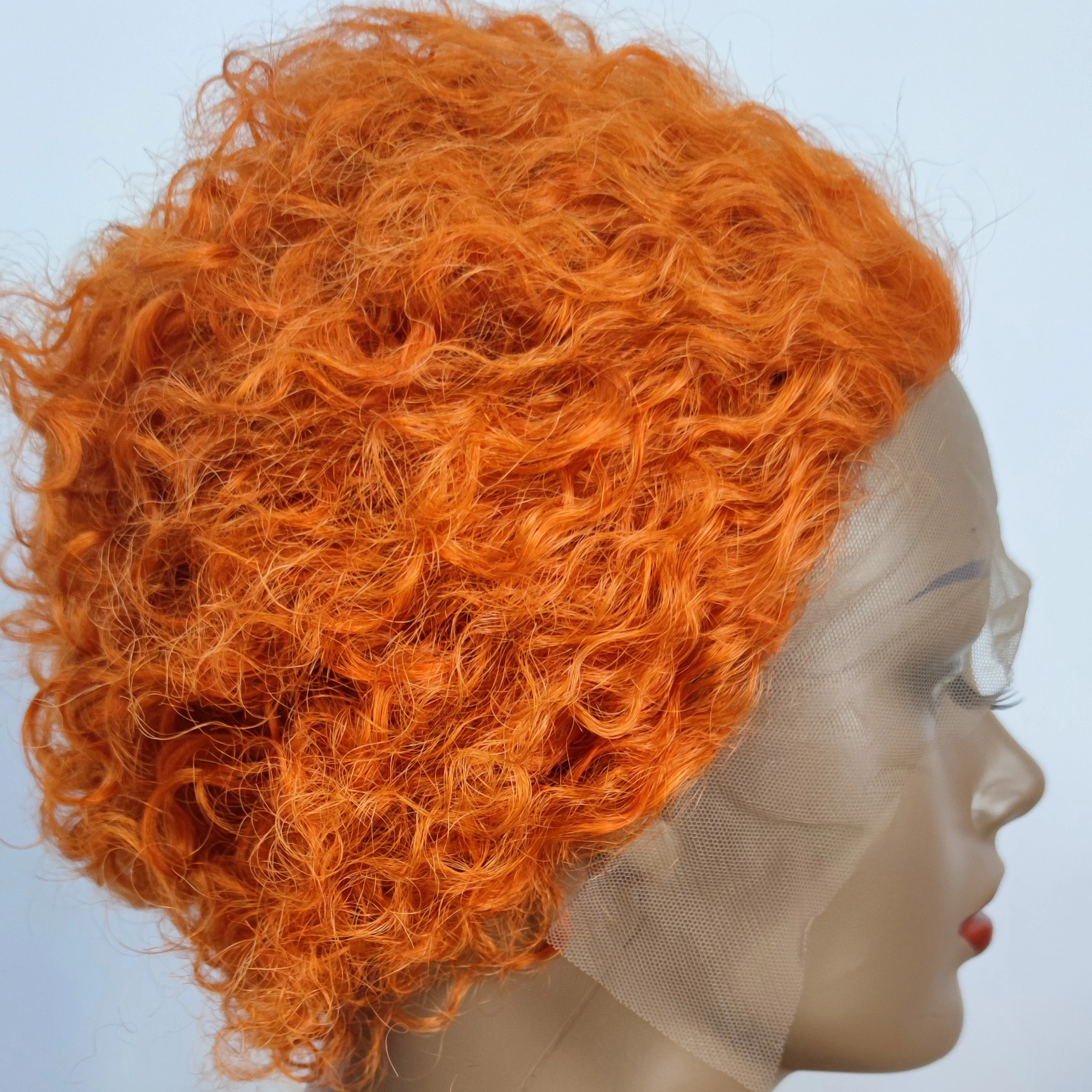 

Pixie Cut Curly color Bob Wig 13x1T Part Short Curly Human Hair Lace Wigs Gluess Preplucked Brazilian Remy Baby Hair Wavy Wig