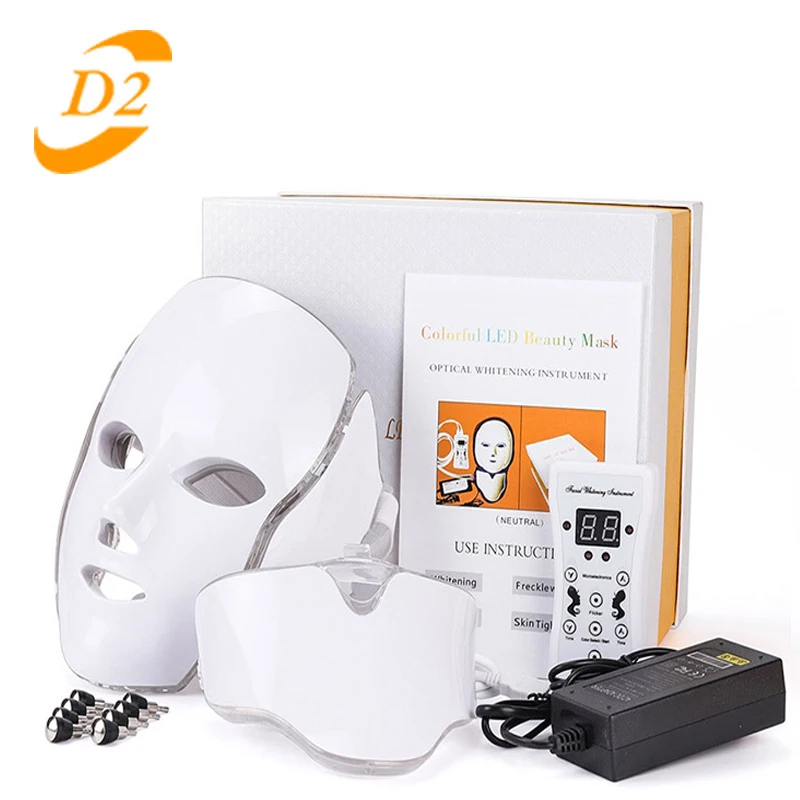 

7 Colors Led Facial Mask Light Therapy Anti Acne Whitening Neck Skin Rejuvenation Beauty Led Photon Therapy Face Mask Machine