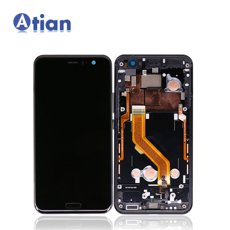 

5.5" for HTC U11 Display Touch Screen Digitizer Assembly with Frame for HTC U-3w U-1w U-3u U11 LCD Repair, Black blue