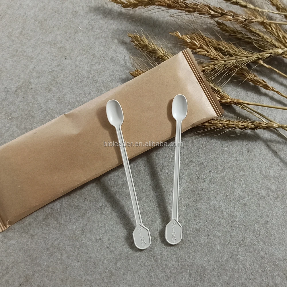 

Biodegradable Disposable Cornstarch Coffee Tea Spoon Stirrer Sticks