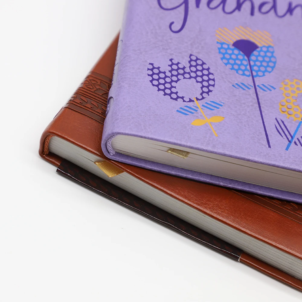 Custom made PU leather embossing flower book printing full-color book soft cover comic book printing