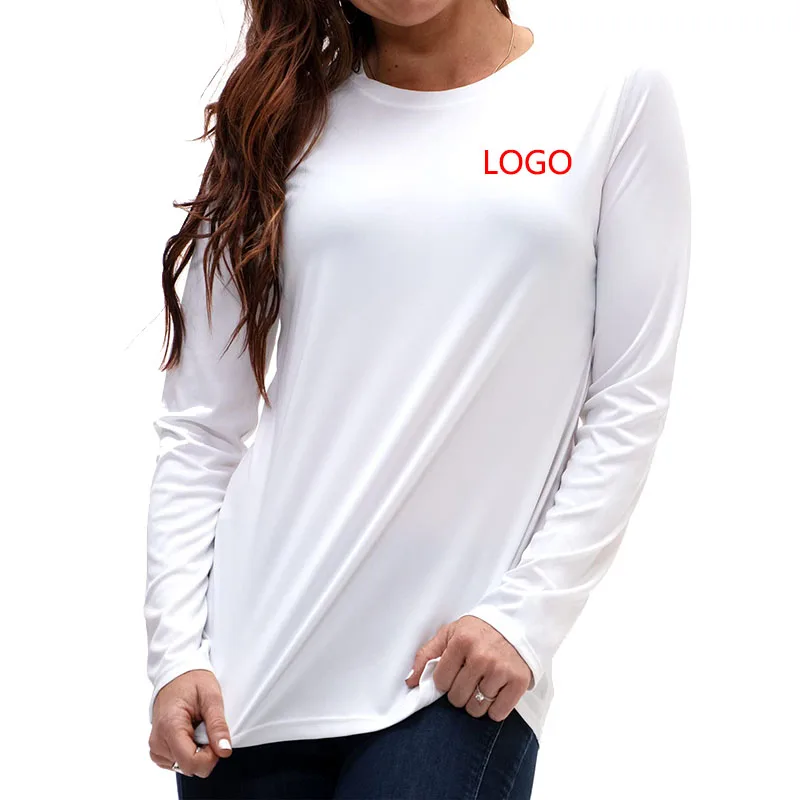 dtf heat transfer custom t shirt printing blank t-shirt with logo plain tshirt wholesale women long sleeve t-shirts to sublimate