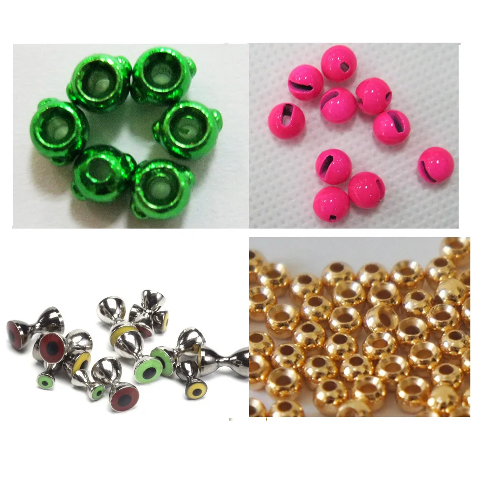 

Slotted Tungsten Ball Beads Fly Tying Materials (B06), Natural, metallic, gold, copper, fluoro color and customized