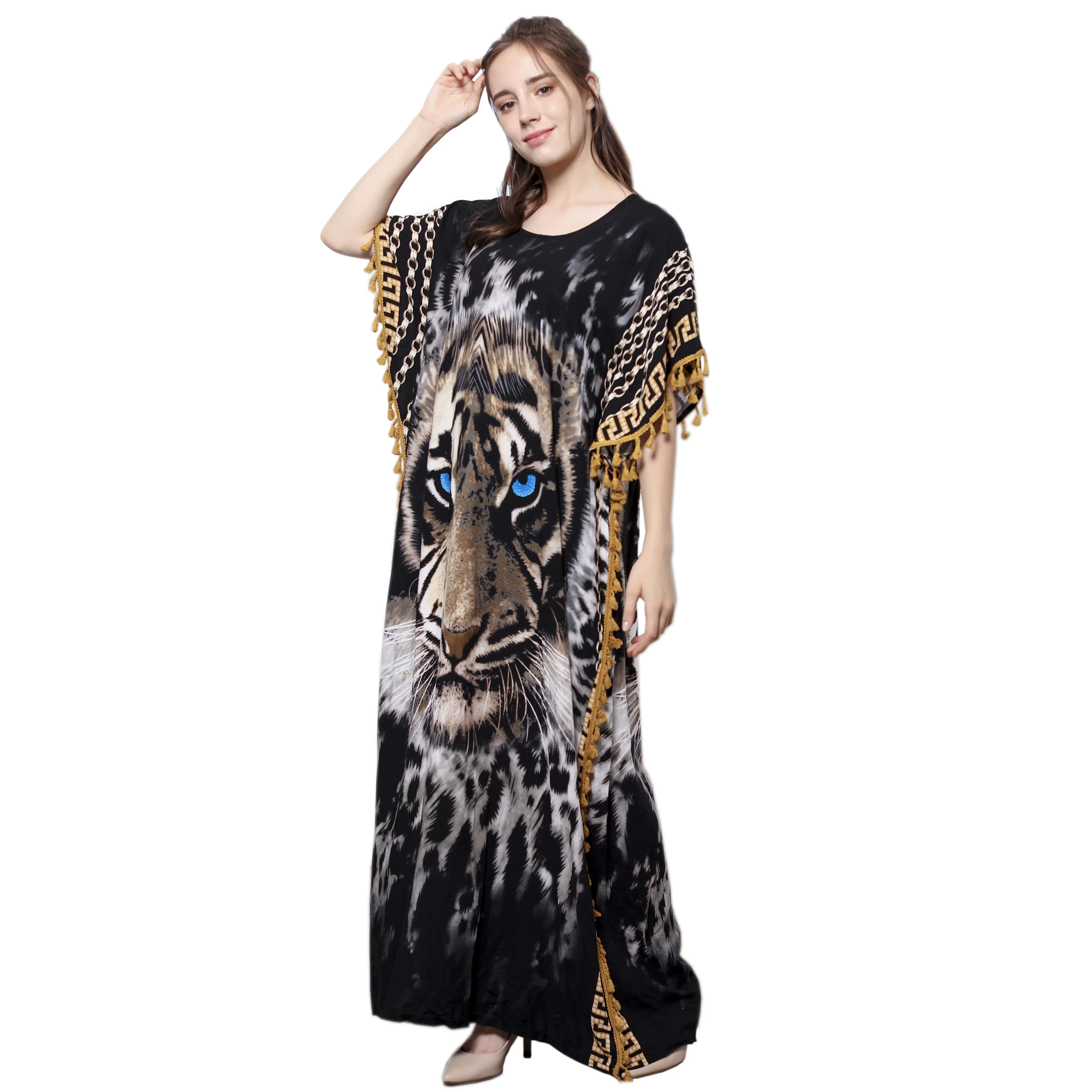 

2021 Hotselling abaya muslim dresses dubai women's summer robe womens woman's home fashion kaftan abaya islamic clothing, Picture color