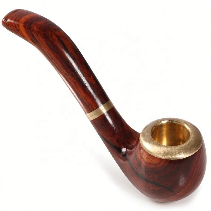 

Classic Wooden Chinese Curved Pipe Portable Mini Pipe For Wholesale, Picture