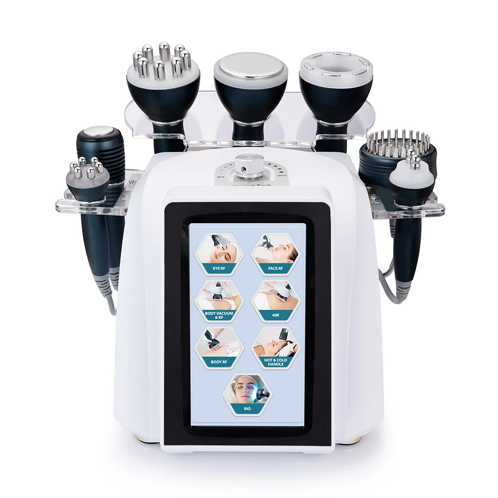 

2021 8 IN 1 Vacuum Ultrasonic Cavitation Radio Frequency RF Body Slimming Device Professional Use