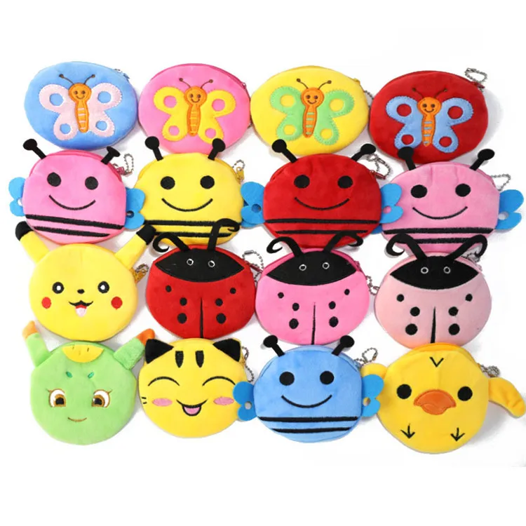 

Wholesale children plush purse bag Best selling cartoon designs kids coin wallet