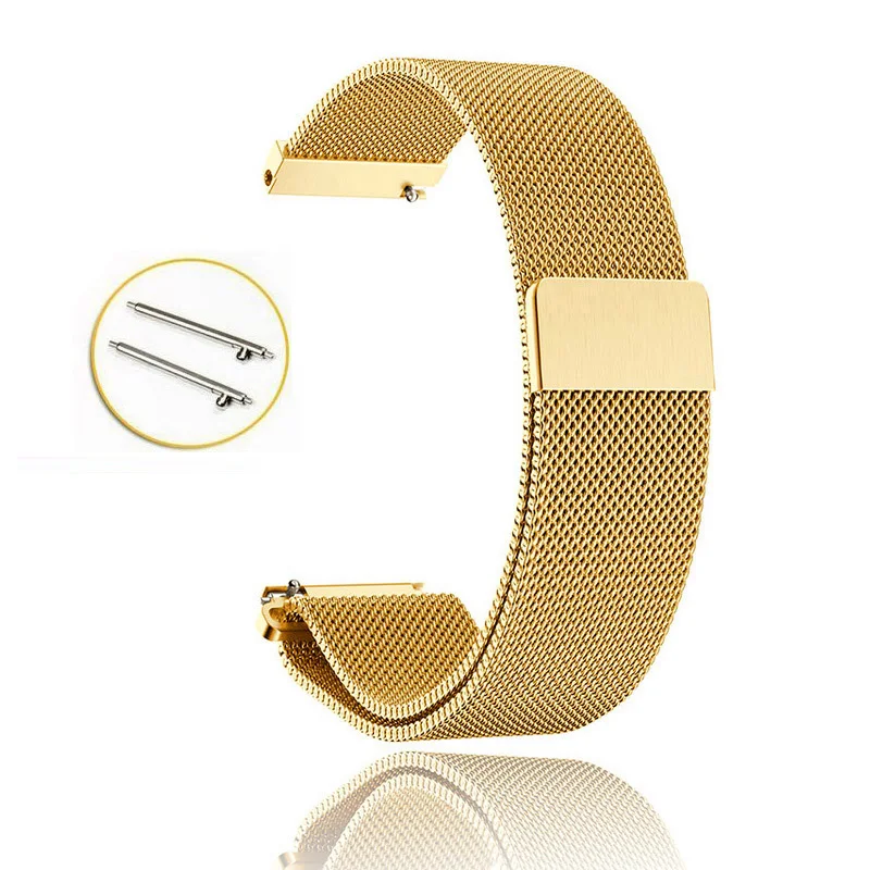 

2019 Stainless Steel Mesh Watch Strap Smart Watch Milan Magnetic Watch Strap Replacement Size For 14mm,16mm,18mm,20mm,22mm, Silver,golden,rose gold, black, red,blue,purple ,brown,