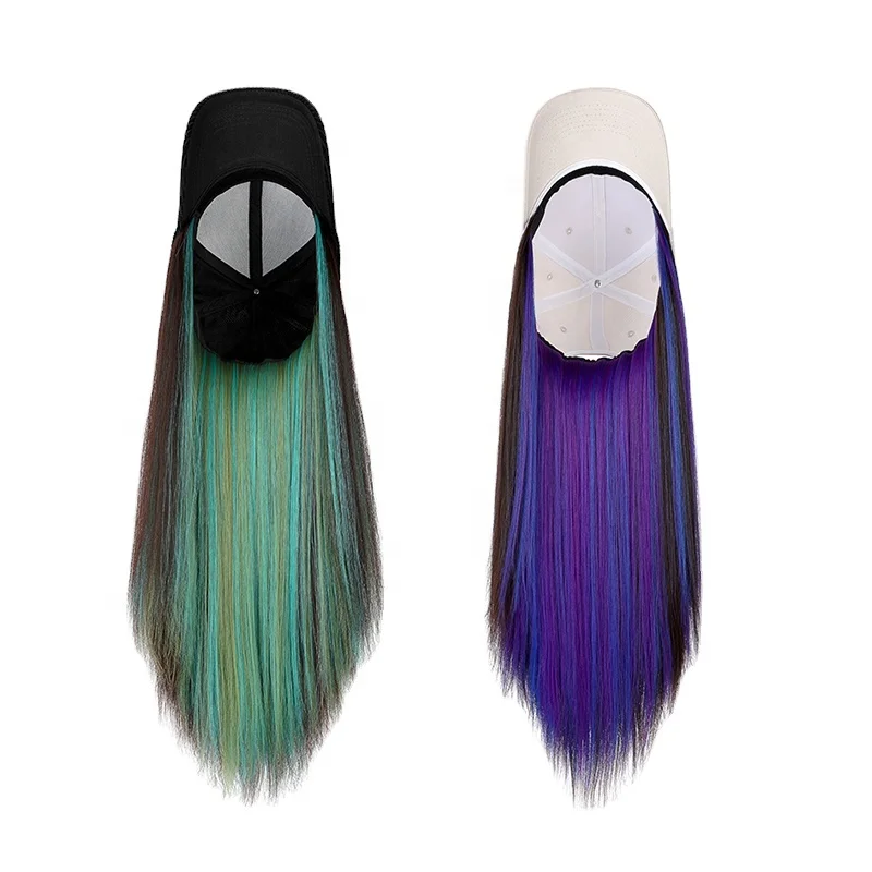 

Factory Direct Sale New Style Detachable Wig Hat Ladies Fashion Multi Color Hair Wig Hat