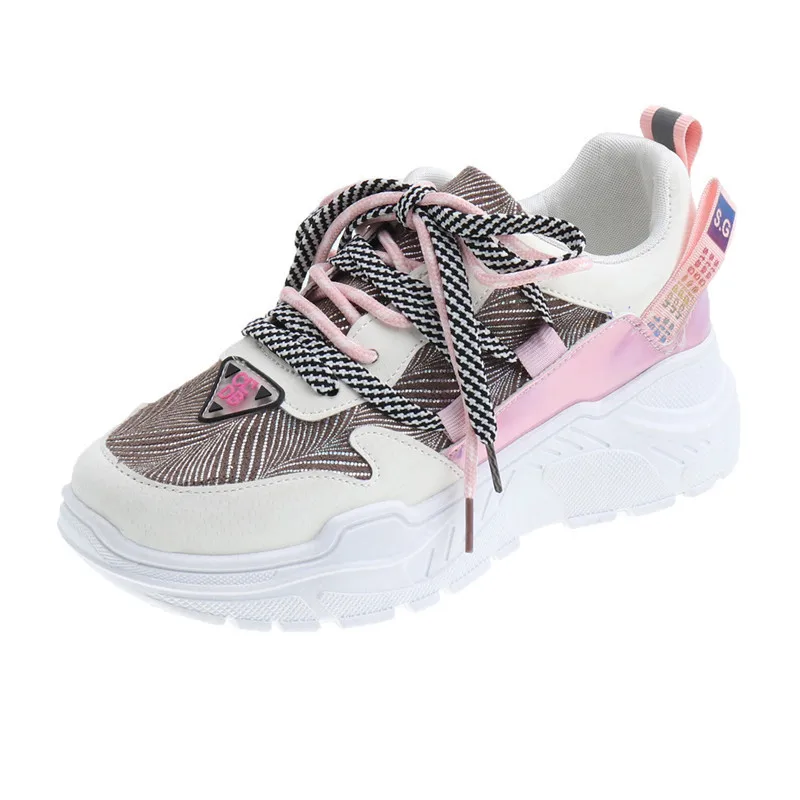 

2020 autumn new platform daddy shoes contrast color splicing casual shoes unreal color sports fashion shoes female, Picture