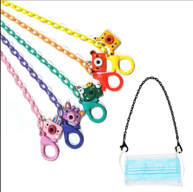 

kids Face Masking Lanyard Charm Colorful Acrylic Sunglasses Chain Face Masking Holder Necklace Eyeglass Chains, As picture