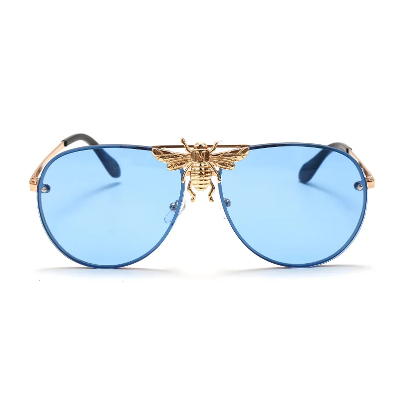

New Style Decoration For Men Cool Sunglasses Bee Inlay Metal Bee Sunglasses Women, 10 colors