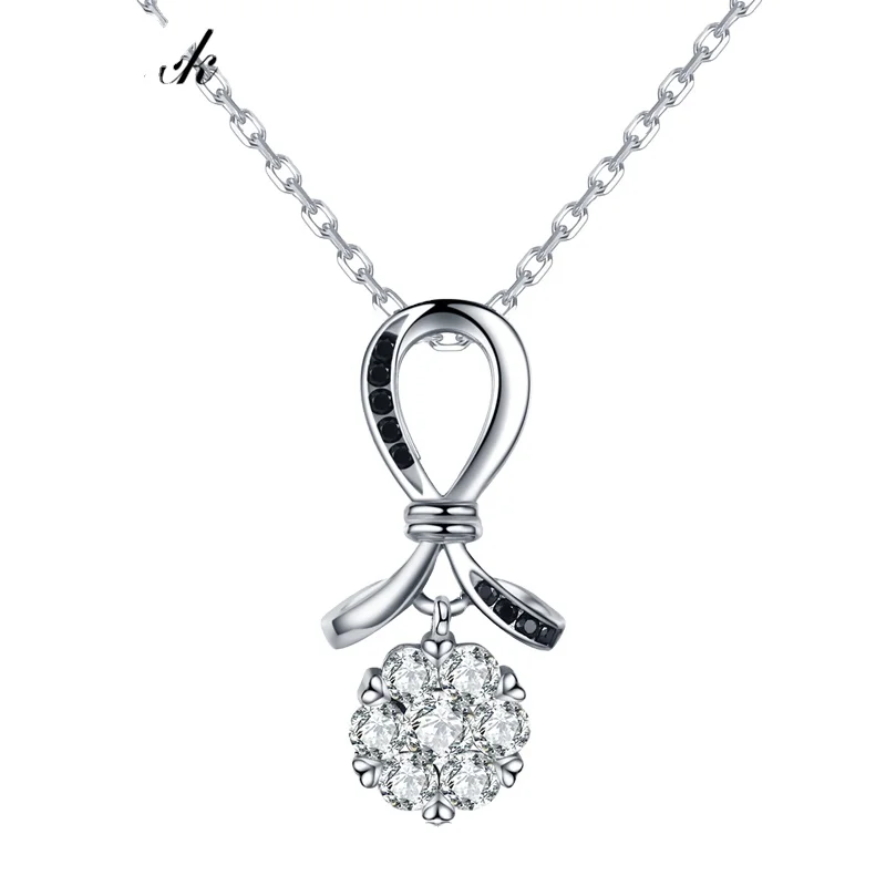 

[BLACK AWN] 925 Sterling Silver Necklace for Women Female Bijoux Sterling Silver Jewelry Necklaces Pendants K022