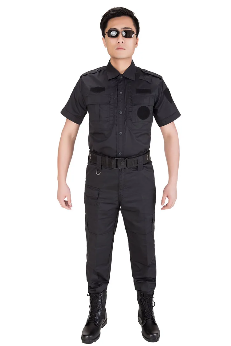 100 Cotton Security Guard Uniforms Clothes Security Custom Blue Black