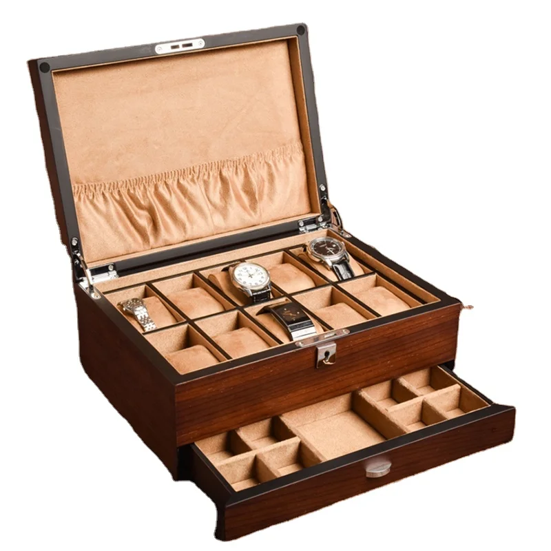 

Drawer Solid Wooden Jewelry box 10 Pendants Custom Logo Watch Storage Box