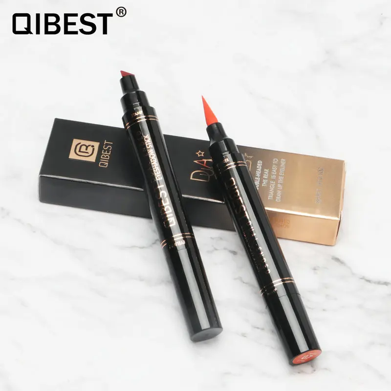 

2021 organic eye liner cosmetic double headed stamp waterproof eye liner