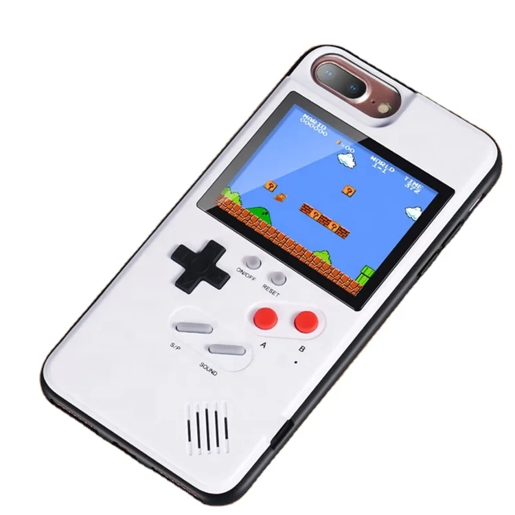 

full color Display 36 Classic Game Phone Case For iPhone11pro X XS Max XR 6 7 8Plus Console Game boy Soft TPU Silicone Cover S10, Red