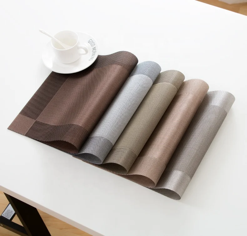 

Diagonal box western placemat pvc heat insulation pad simple table mat disposable, Multicolor