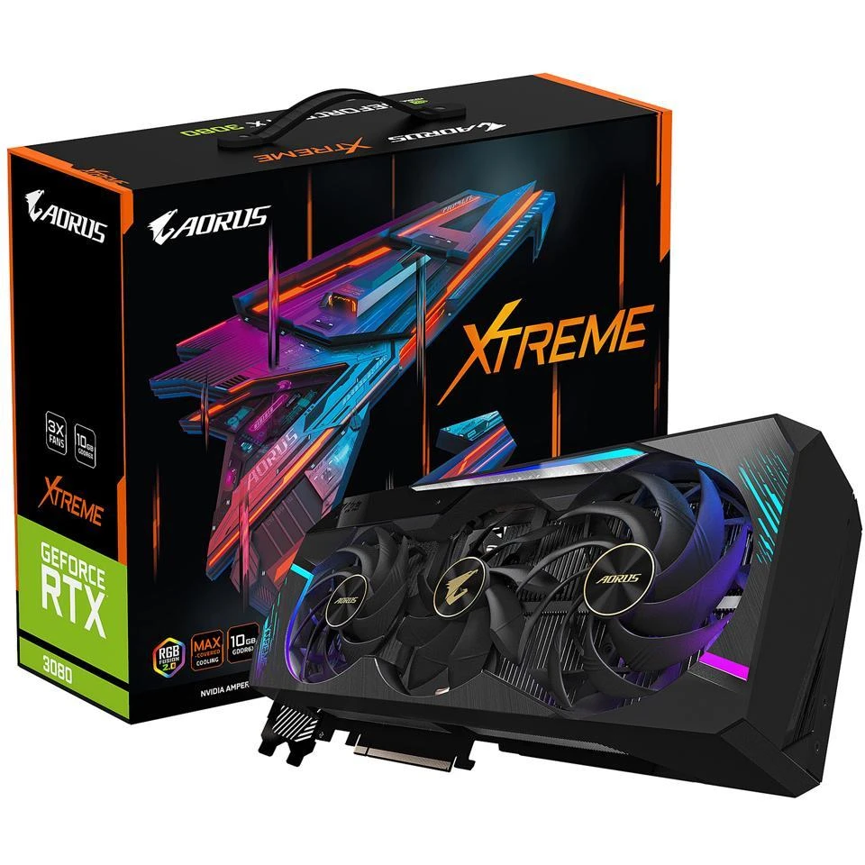 

GIGABYTE AORUS RTX 3080 12 GV-N3080AORUS X-10GD 10GB 320-Bit GDDR6X PCI Express 4.0 x16 ATX Video Card