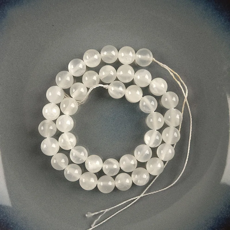 

Wholesale Selenite Stone Beads Loose Stone Beads For Jewelry Making DIY Bracelet Accessories, As picture