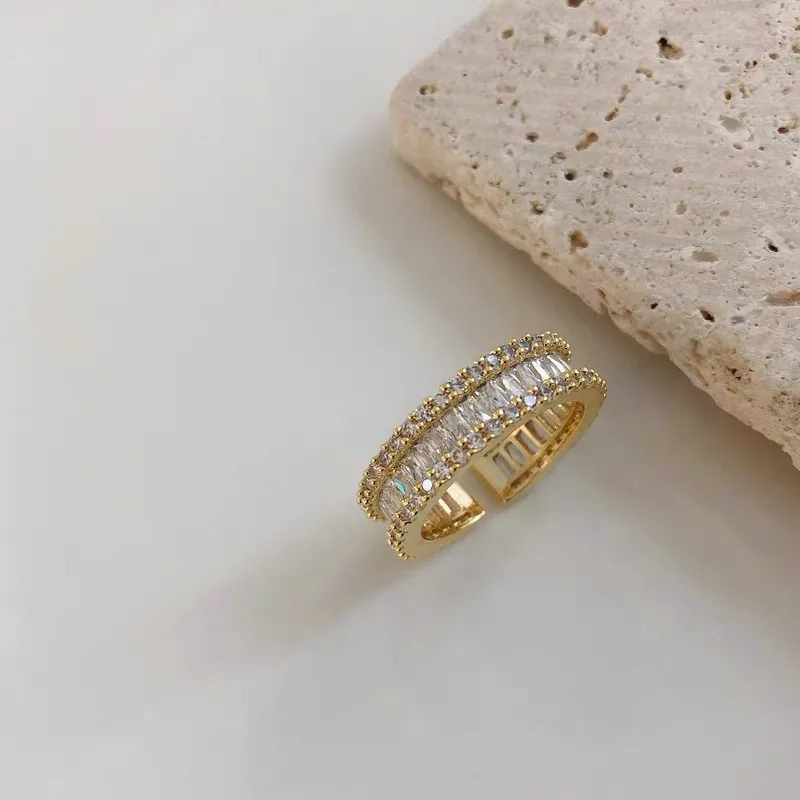 

Cold Wind Retro Luxury Full Diamond Zircon Open Ring Female Korean Simple And Versatile Niche Temperament Ring Ring