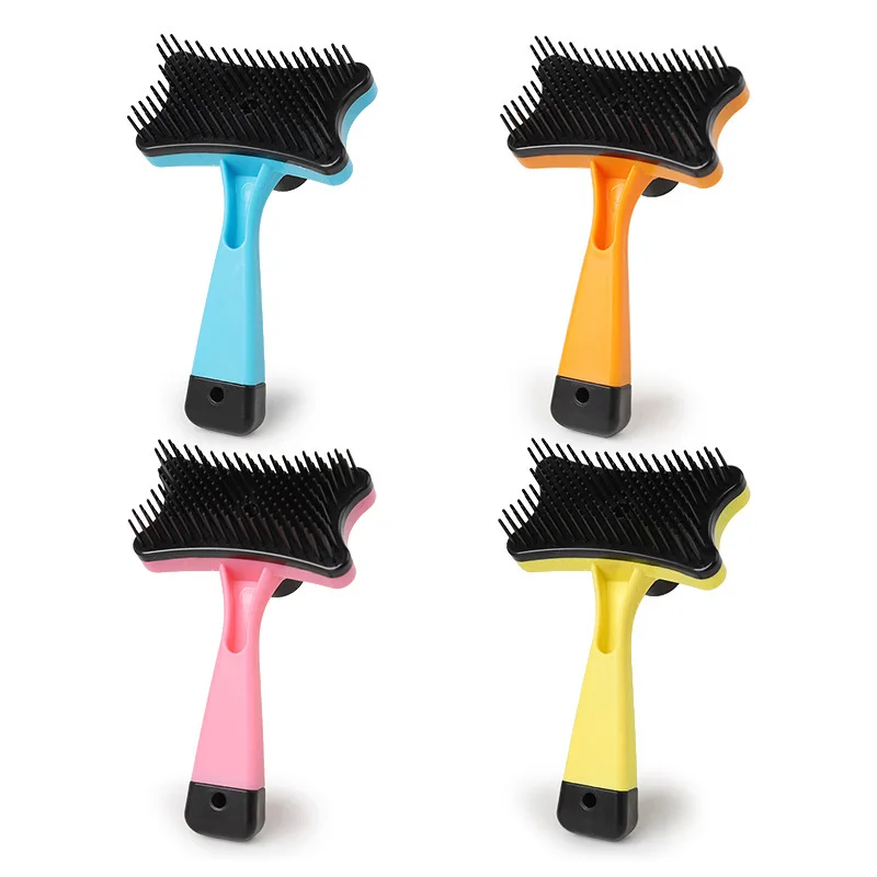

Pet cleaning products self-cleaning pet comb Small bone-shaped push plate type pet dog cat self-cleaning comb, Picture shows