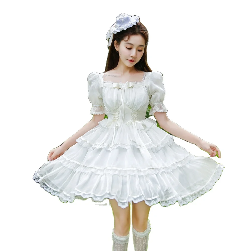 

Party stage performance dress short sleeved OP flower wedding gorgeous French sweet wedding dress Lolita Dress Lolita