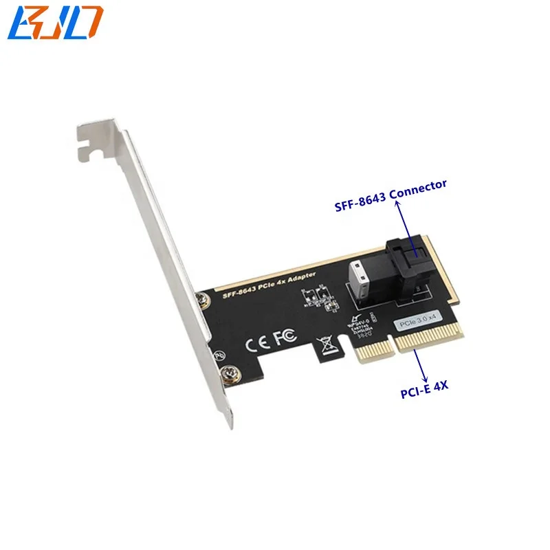 

Mini-SAS SFF-8643 36Pin Connector to PCI Express GEN3 PCI-E PCIe 3.0 4X Adapter Riser Card for 2.5" U.2 SFF-8639 NVMe SSD