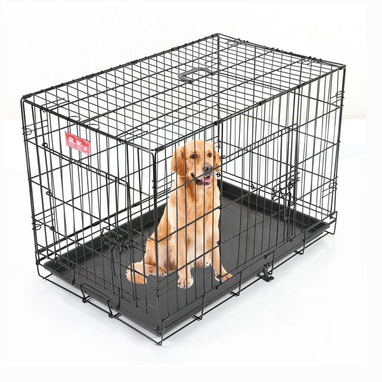 

Lorenzo OEM Jaulas Para Perros Kandang Kucing 24inch L60*W46*H50Cm Small Pet Cages For Sale House Carrier Veterinary Dog Cage, Black