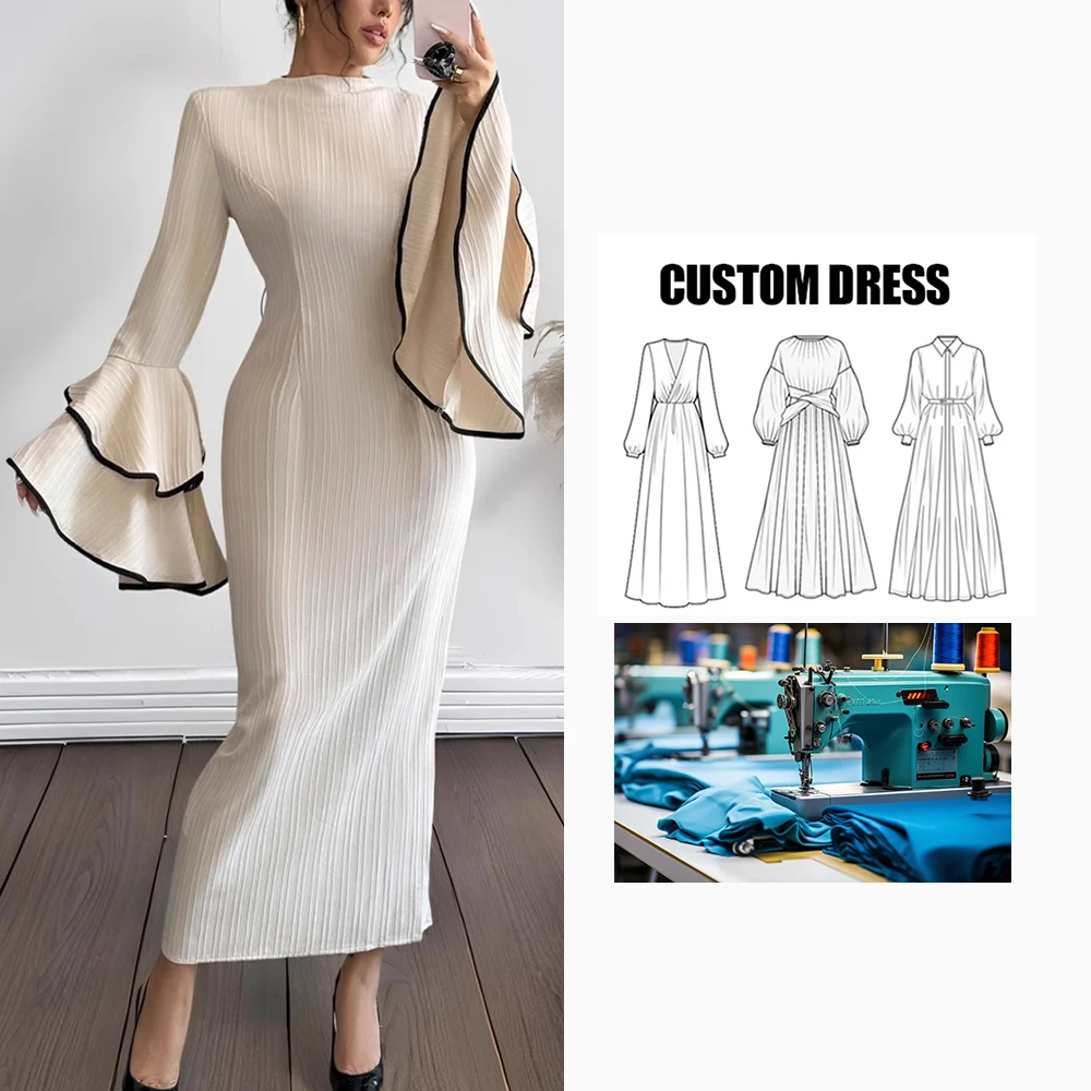 Maxi Dress Contrast Neck