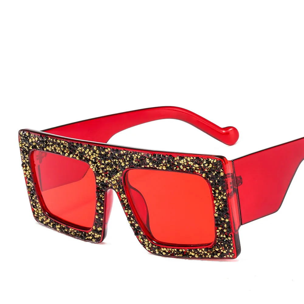 

Twooo 6601 Red Square Wide Legs Fashion Diamond Sunglasses