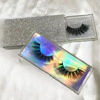 

20MM Long Natural Soft Band Eyelashes Holographic Bling Unique Eyelash Boxes Mink Eyelash Set