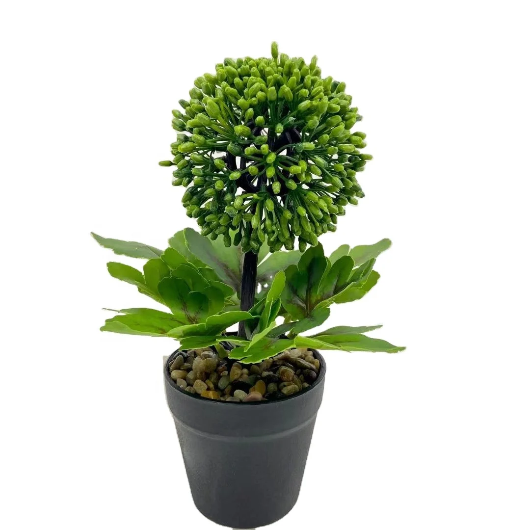 

Decorative indoor plastic plants small size mini artificial greenery plant in pot, Green yellow and purple color