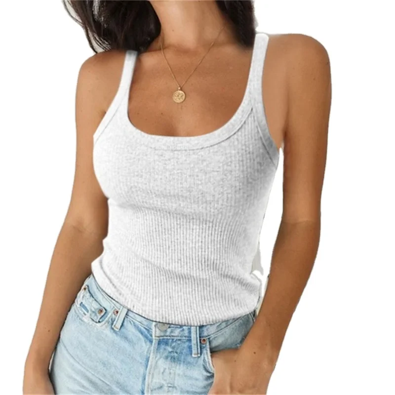 

O Neck Summer Knit Vest Top Sleeveless Women Sexy Basic Camisole
