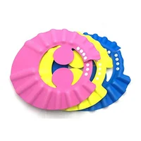 

Adjustable waterproof soft hotel shampoo bathing wash hair baby kids bath shower hat cap with Ear