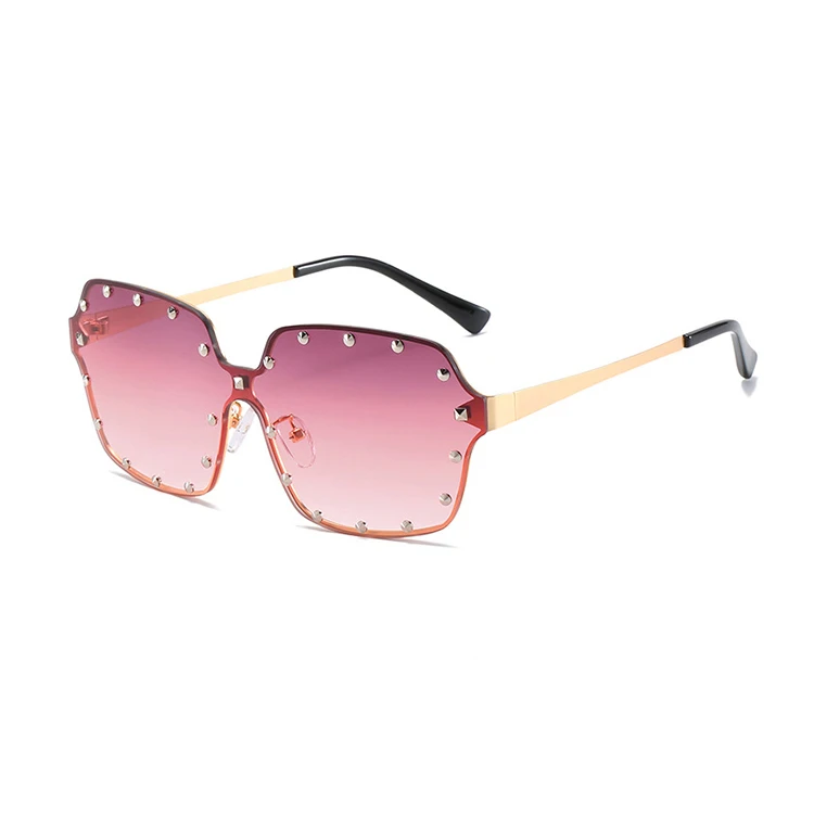 

36003 Hot Selling Modern Vintage Rivet Metal Street Fashionable Sunglasses Rimless