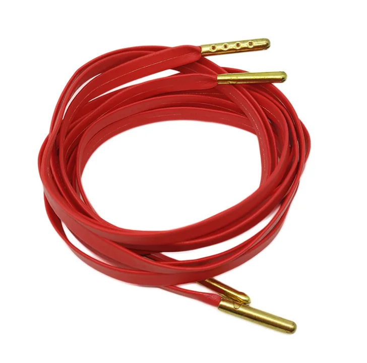 

High quality PU 100/120/140/150/160 180/cm leather Sneaker Flat shoelace charms soccer Shoe laces pair with packaging, Blue or match pantone color