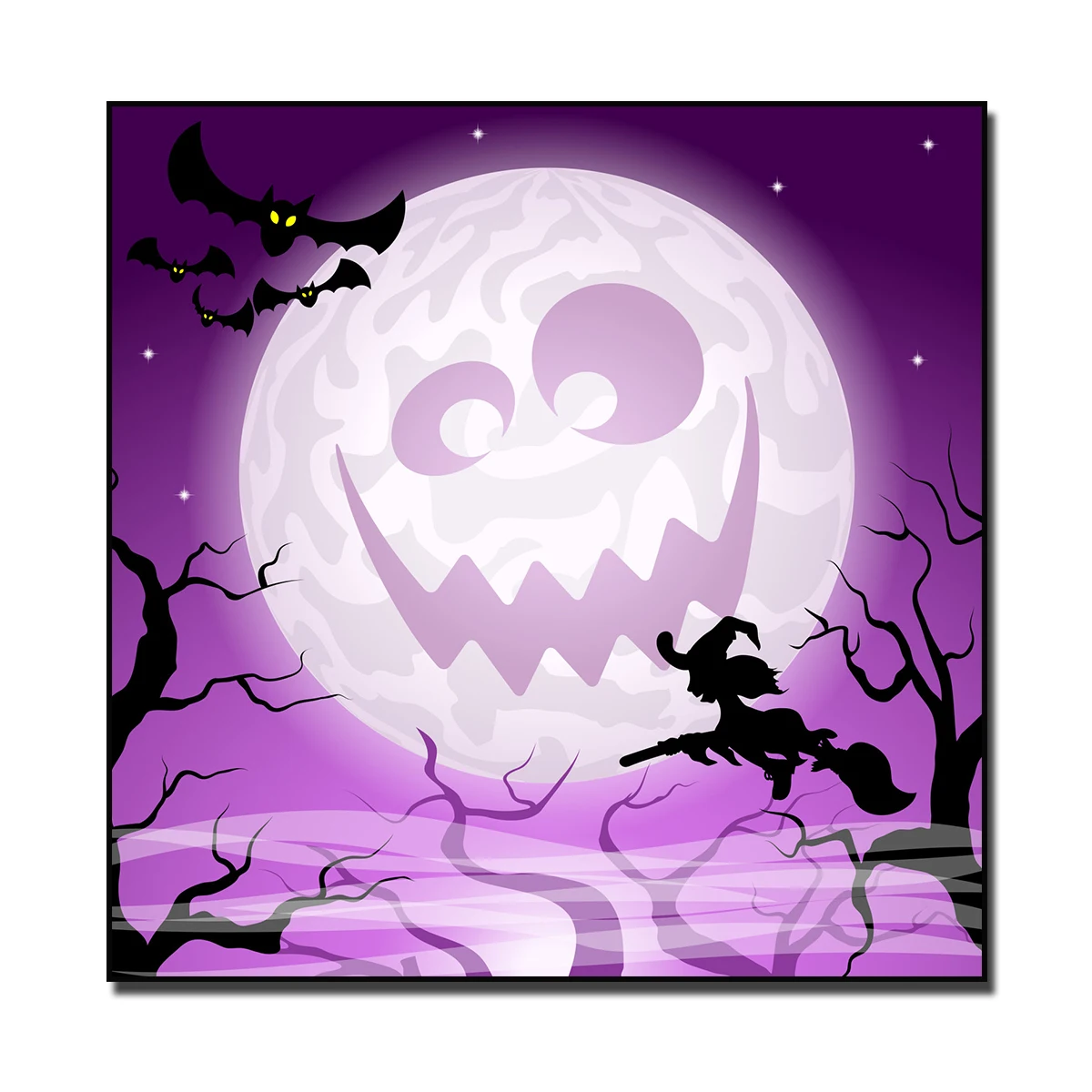 

Halloween Flying Witch Posters Halloween Pumpkin Posters Halloween Decoration for Home Festival Wall Art Decoration
