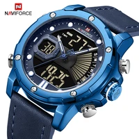 

NAVIFORCE 9172L Mens Watches Top Luxury Leather Quartz Wristwatch LED Digital Luminous Waterproof Clock Men Relogio Masculino