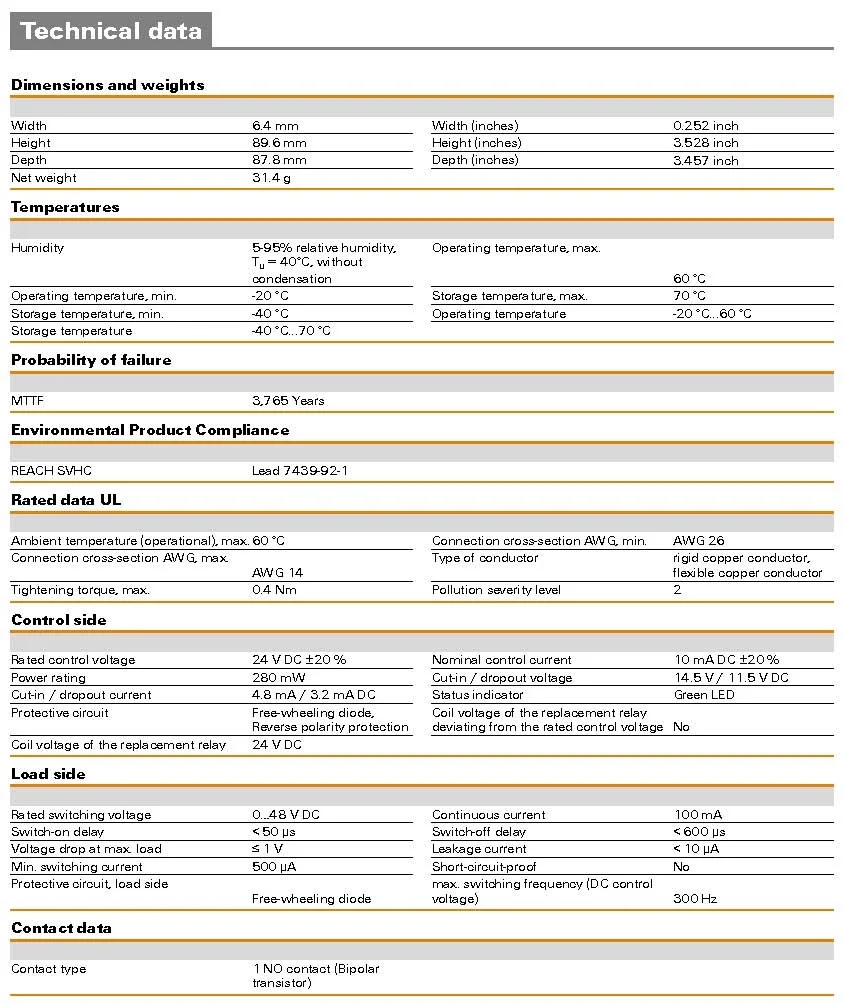 Weidmuller Tos 24vdc 48vdc0 1a Solid State Relais Buy Tos 24vdc 48vdc0 1a Weidmuller Termseries Solid State Relais 1 No Contact Bipolar Transistor Screw Connection Rated Control Voltage 24v Dc Rated Switching Voltage 0 48v Dc Continuous