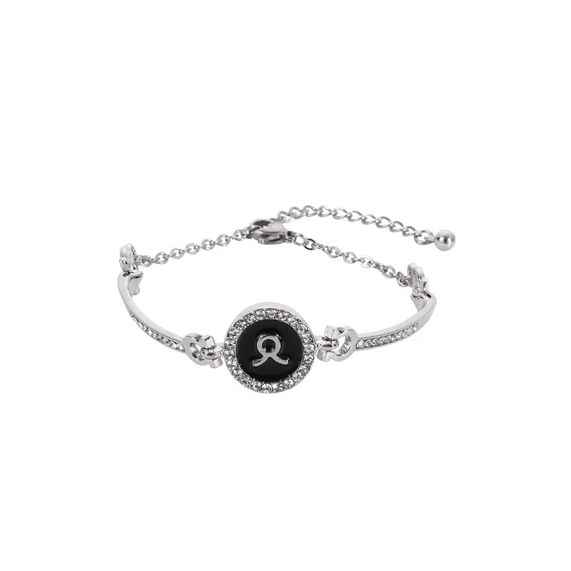 

Fashion trend diamond 12 zodiac round bracelet women personality bracelet, 12 color available