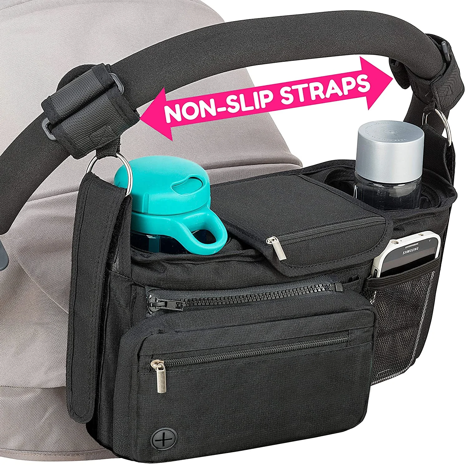 

Non-Slip Stroller Organizer With Cup Holders Stroller Accessories Bag