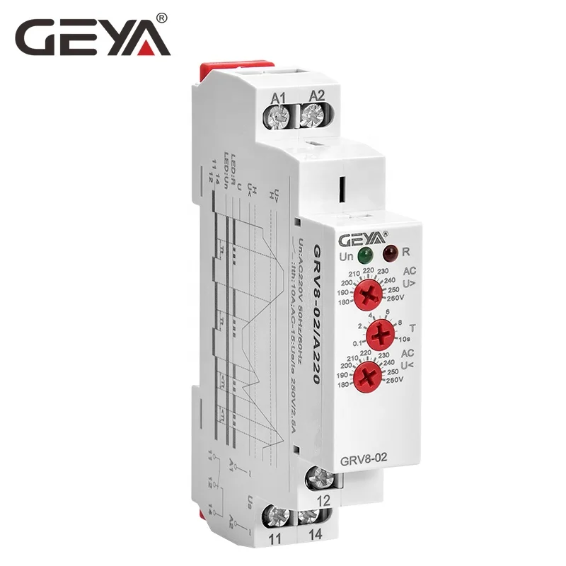 

GEYA NEW GRV8-02 dc under voltage monitoring rs485 relay for motor start current switch phase failure relay 3phase