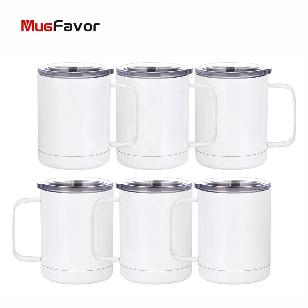 

MugFavor Sublimation 10oz 300ml White Stainless Steel Coffee Cup Amazon hot sale Camping Mug Custom travel mug w lid BPA free