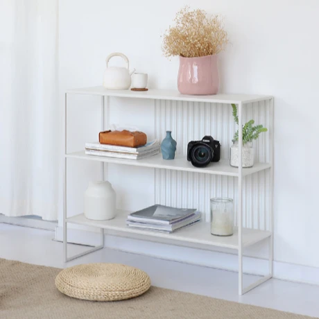 

Nordic wrought iron shelf living room bedroom floor shelf creative corner shelf decoration storage gold bedside rack