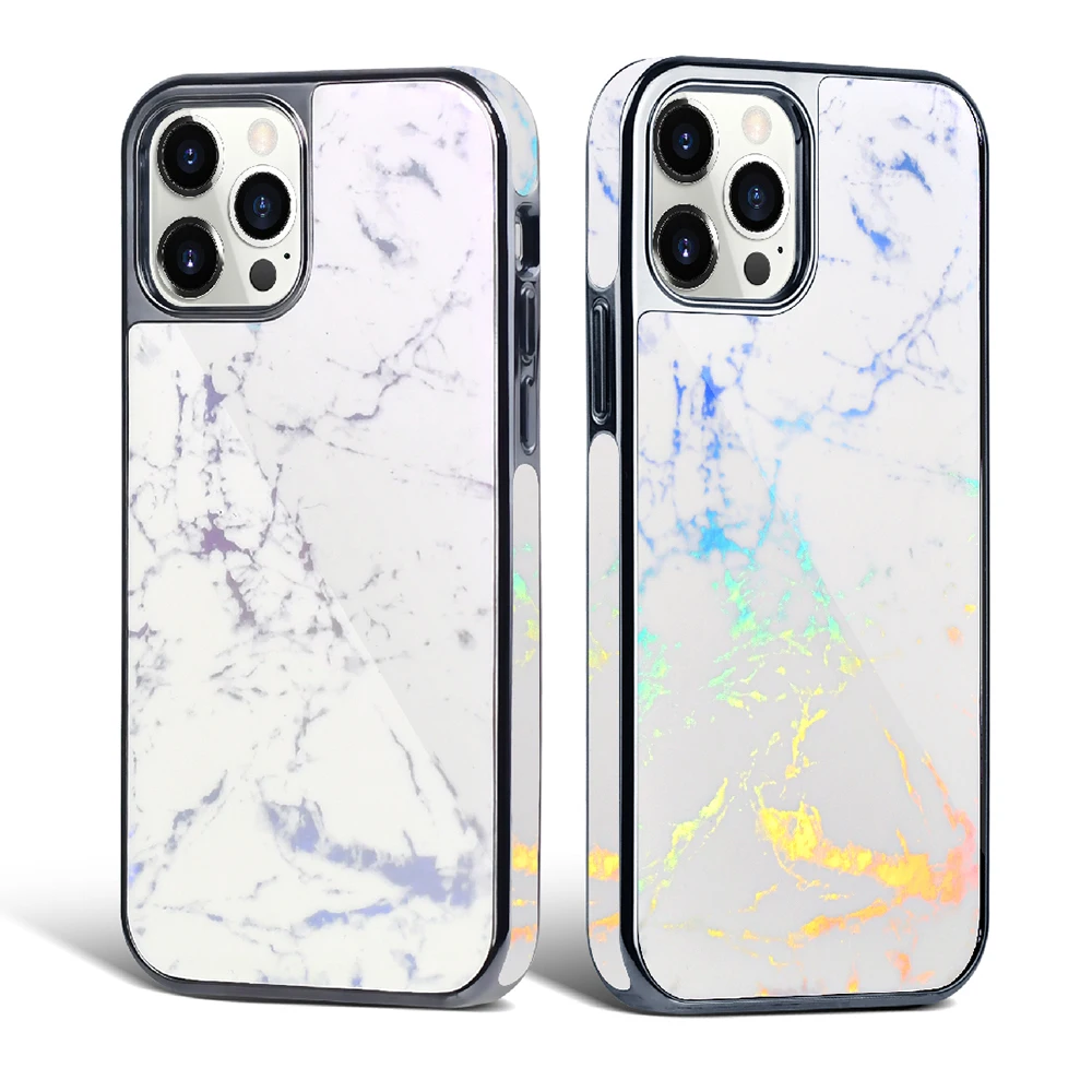 

2021 Plating Marble Soft Leather Protective Phone Case For iPhone Xs 11 12 Pro Max electroplated case, 5 colors