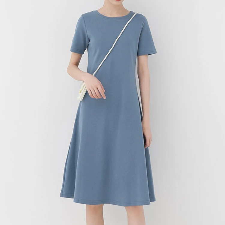 

Fashionable Women Fancy Short Sleeve Cotton Shirt Dress, Customized color